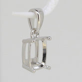 Sterling Silver Semi Mount Pendants Setting Cushion CU 9x7mm White Top Solid - Syzjewelry